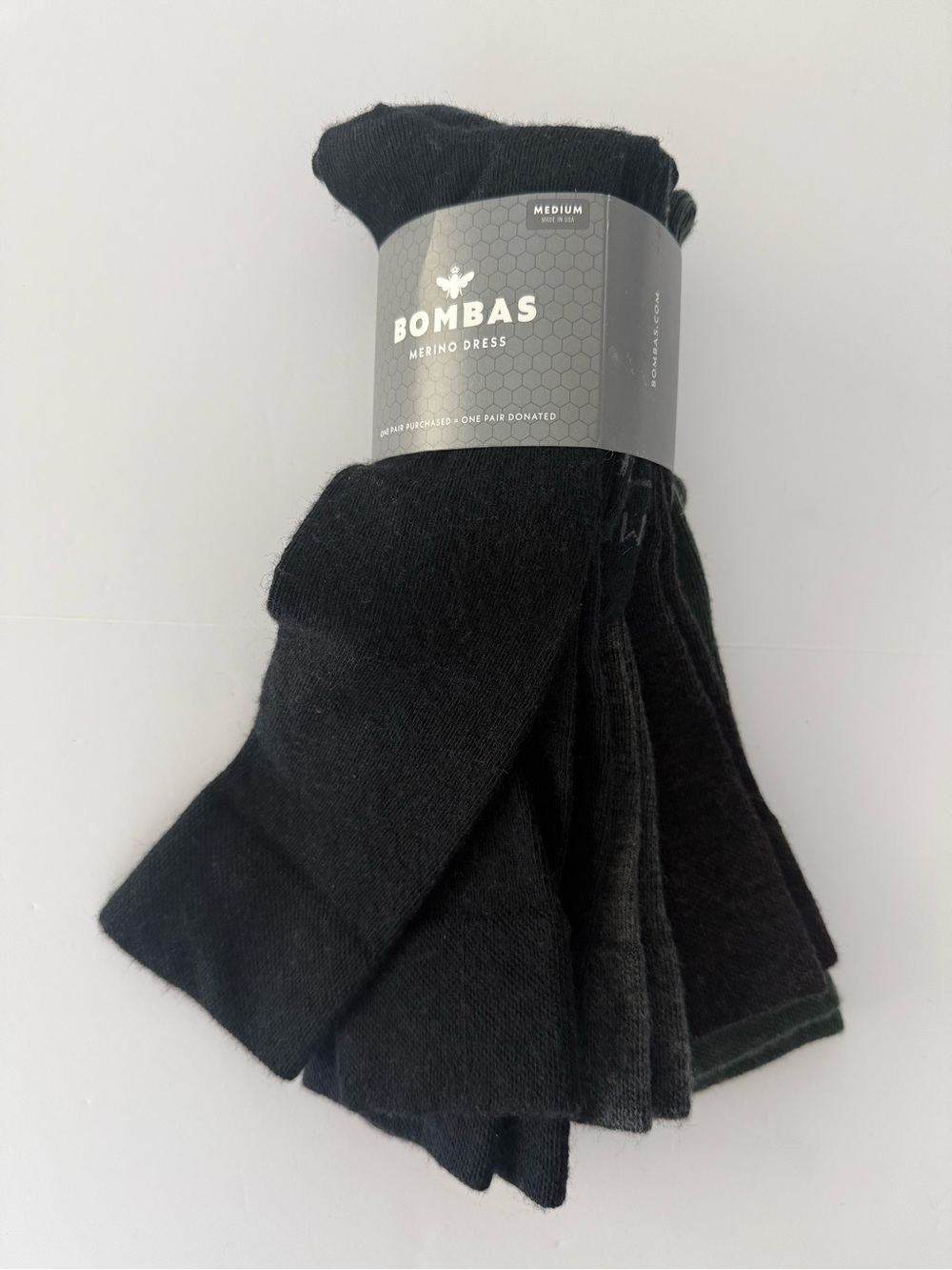 Bombas Men’s Merino Dress Socks - 5 pair Medium